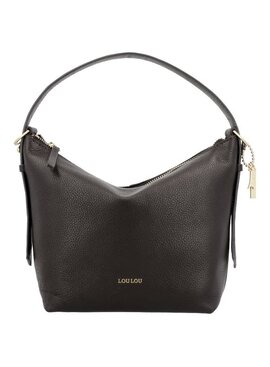 LouLou LOIS Chocolade Torte Gold – Bruine leren hobo / crossbody tas LouLou LOIS Chocolade Torte Gold – Bruine leren hobo / crossbody tas