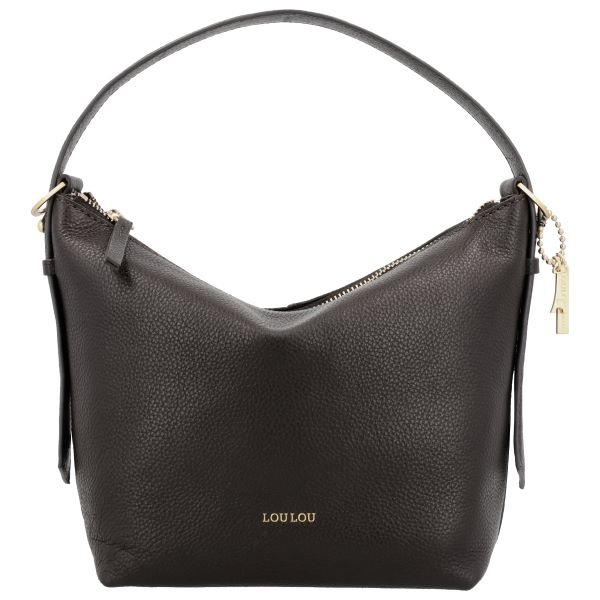 LouLou LOIS Chocolade Torte Gold – Bruine leren hobo / crossbody tas