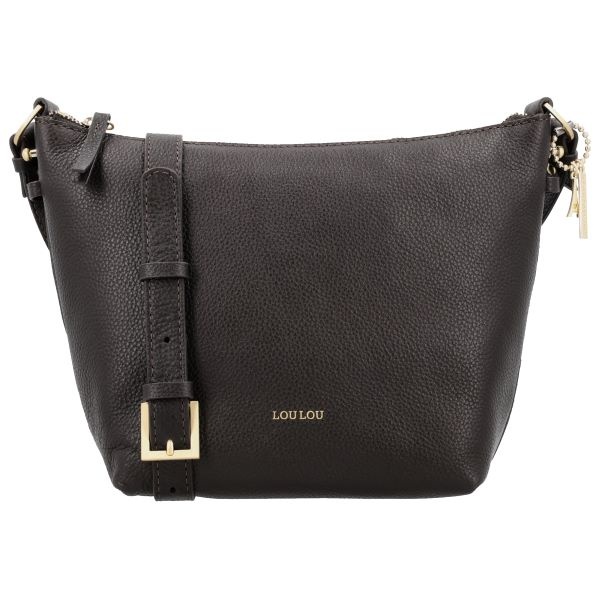 LouLou LOIS Chocolade Torte Gold – Bruine leren hobo / crossbody tas