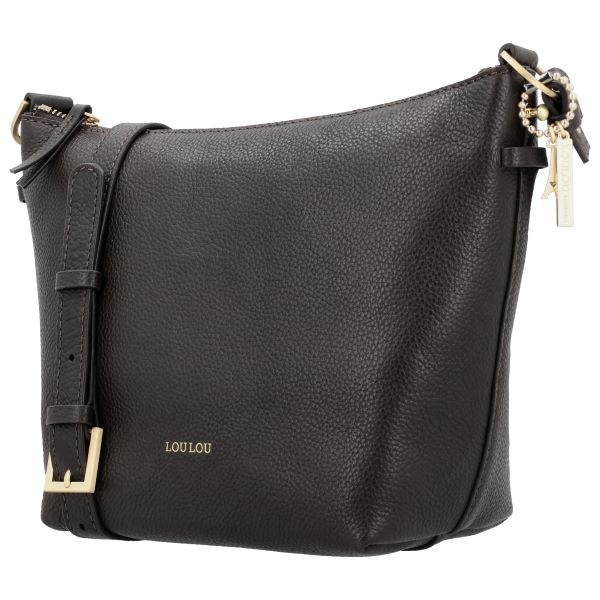 LouLou LOIS Chocolade Torte Gold – Bruine leren hobo / crossbody tas