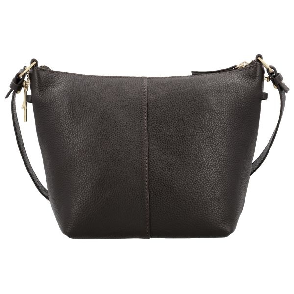 LouLou LOIS Chocolade Torte Gold – Bruine leren hobo / crossbody tas