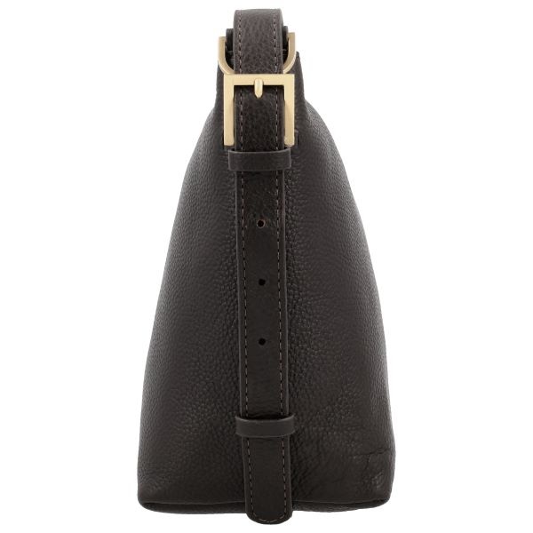 LouLou LOIS Chocolade Torte Gold – Bruine leren hobo / crossbody tas