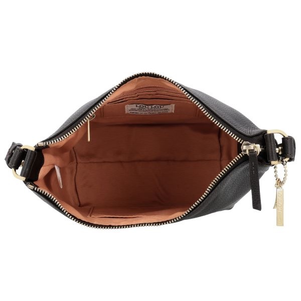 LouLou LOIS Chocolade Torte Gold – Bruine leren hobo / crossbody tas