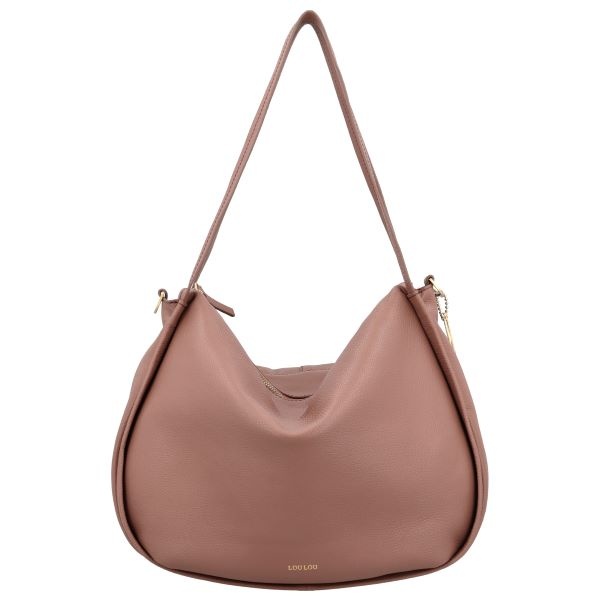 LouLou  LOU L Mocha Mousse Gold – leren shopper met gouden details