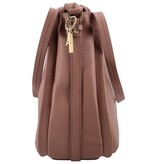 LouLou  LOU L Mocha Mousse Gold – leren shopper met gouden details