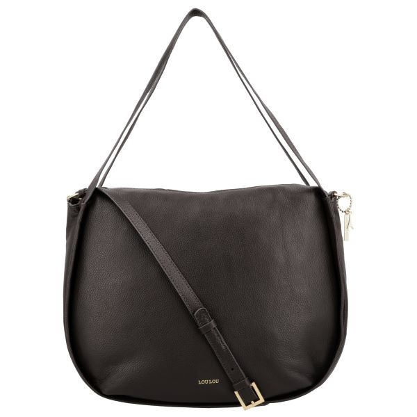 LouLou LOU L Chocolade Torte Gold – Bruine leren shopper met RFID en gouden details