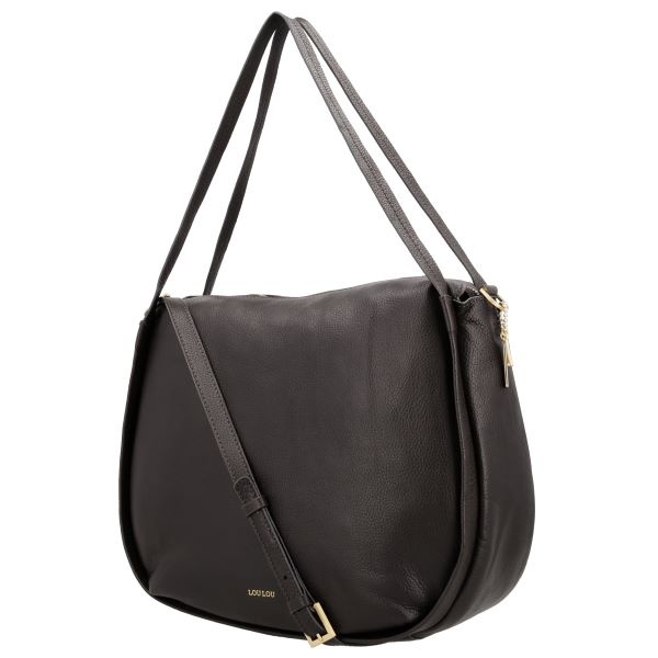 LouLou LOU L Chocolade Torte Gold – Bruine leren shopper met RFID en gouden details