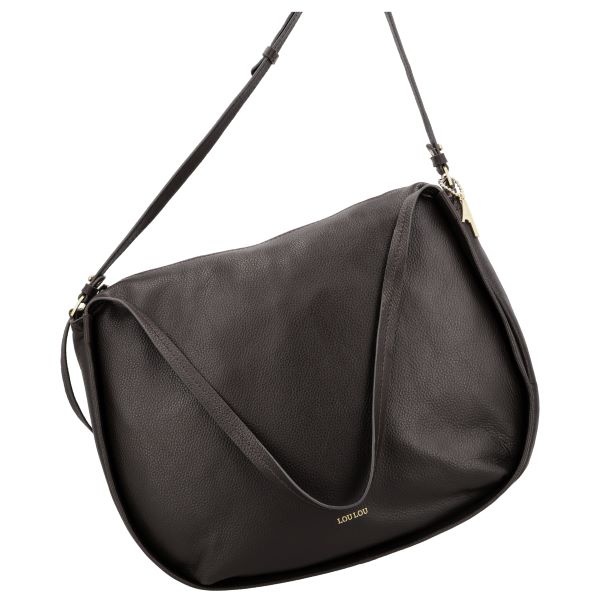 LouLou LOU L Chocolade Torte Gold – Bruine leren shopper met RFID en gouden details