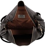 LouLou LOU L Chocolade Torte Gold – Bruine leren shopper met RFID en gouden details