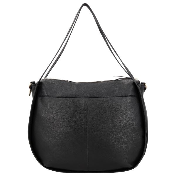 LouLou LOU L Black Gold – Zwarte leren shopper met gouden hardware en RFID