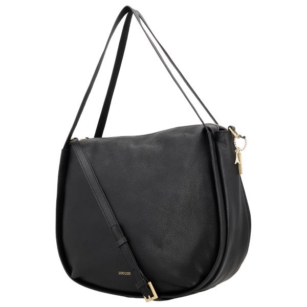 LouLou LOU L Black Gold – Zwarte leren shopper met gouden hardware en RFID