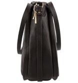 LouLou LOU L Black Gold – Zwarte leren shopper met gouden hardware en RFID