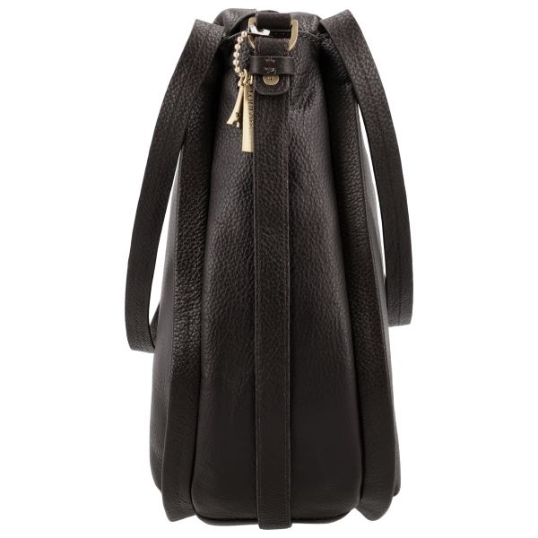 LouLou LOU L Black Gold – Zwarte leren shopper met gouden hardware en RFID