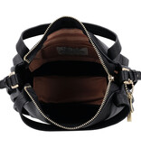 LouLou LOU L Black Gold – Zwarte leren shopper met gouden hardware en RFID