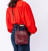 LouLou NAOMI Ruby Gold – rode crossbodytas met RFID