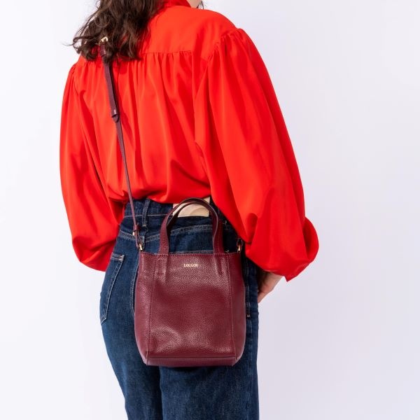 LouLou NAOMI Ruby Gold – rode crossbodytas met RFID