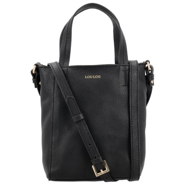 LouLou NAOMI Black Gold – Zwart leren crossbodytas met RFID