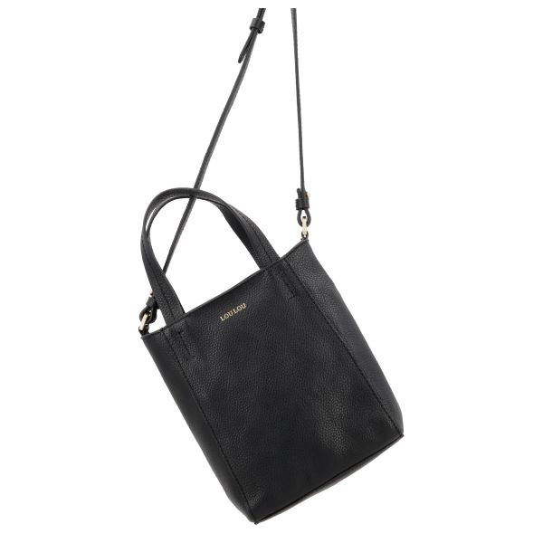 LouLou NAOMI Black Gold – Zwart leren crossbodytas met RFID