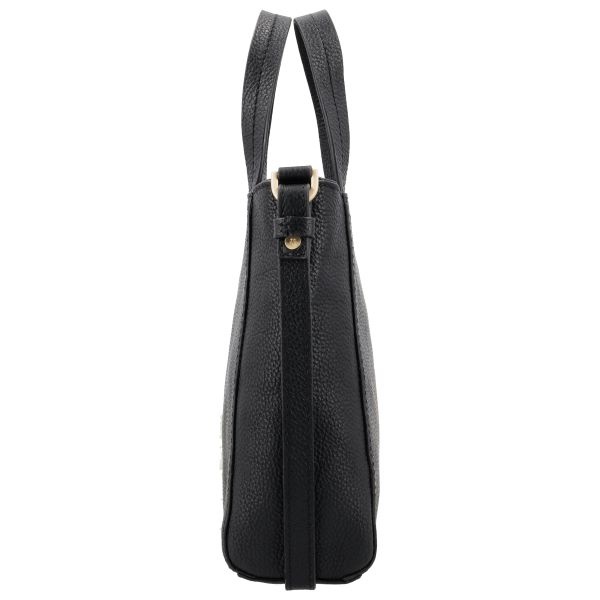 LouLou NAOMI Black Gold – Zwart leren crossbodytas met RFID
