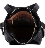 LouLou NAOMI Black Gold – Zwart leren crossbodytas met RFID