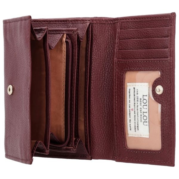 LouLou PETITE FLEUR Ruby Gold – robijnrode portemonnee met RFID