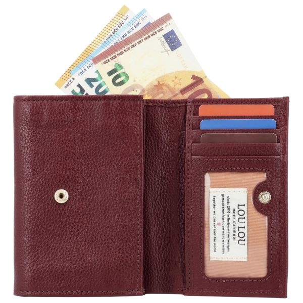 LouLou PETITE FLEUR Ruby Gold – robijnrode portemonnee met RFID