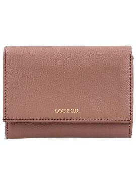 LouLou PETITE FLEUR Mocha Mousse Gold – roze portemonnee met RFID