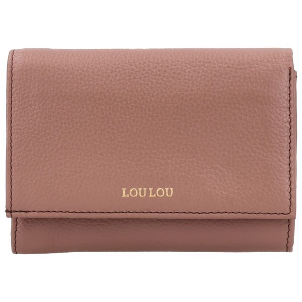LouLou PETITE FLEUR Mocha Mousse Gold – roze portemonnee met RFID