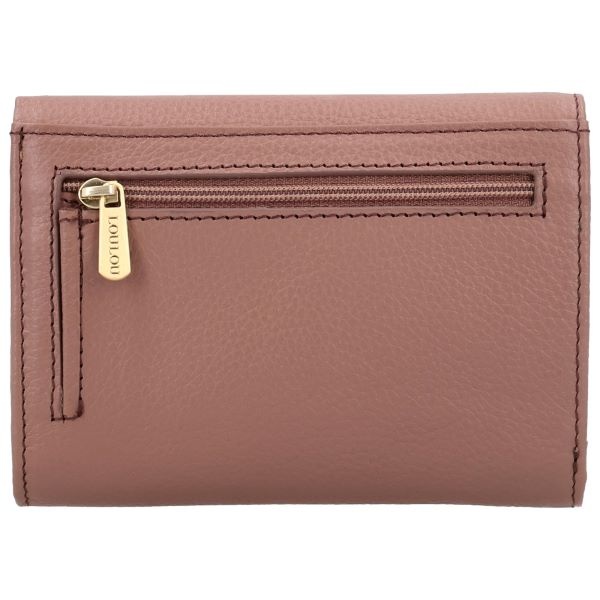 LouLou PETITE FLEUR Mocha Mousse Gold – roze portemonnee met RFID