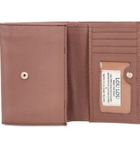 LouLou PETITE FLEUR Mocha Mousse Gold – roze portemonnee met RFID