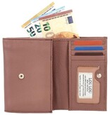 LouLou PETITE FLEUR Mocha Mousse Gold – roze portemonnee met RFID