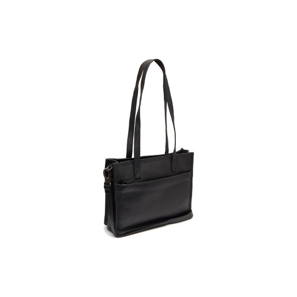 Chesterfield Leren Shopper Zwart Estella