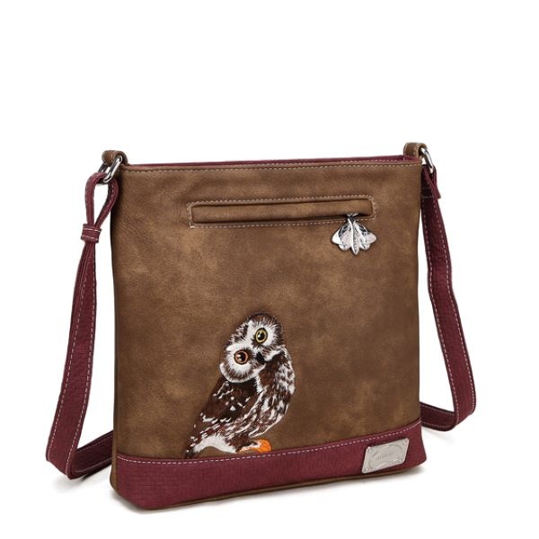 Hi Di Hi Schoudertas Appetizer d.brown/purple  APP26