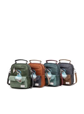 Hi Di Hi Schoudertas Traveller TRV13 cognac/d. grey