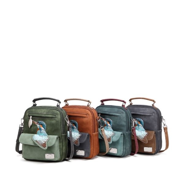 Hi Di Hi Schoudertas Traveller TRV13 cognac/d. grey