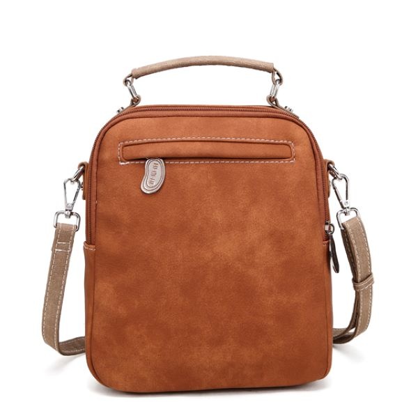 Hi Di Hi Schoudertas Traveller TRV13 cognac/d. grey