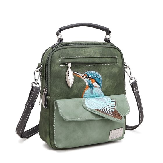 Hi Di Hi Schoudertas Traveller TRV15 d.green/l. green