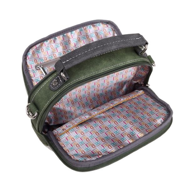Hi Di Hi Schoudertas Traveller TRV15 d.green/l. green
