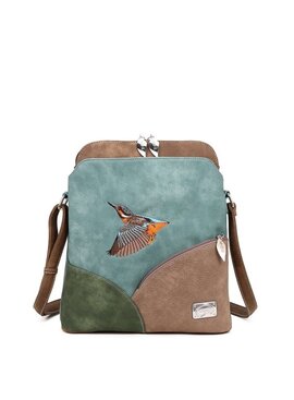 Hi Di Hi Schoudertas Whistle WH02 aqua/d.brown