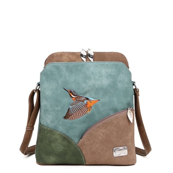 Hi Di Hi Schoudertas Whistle WH02 aqua/d.brown