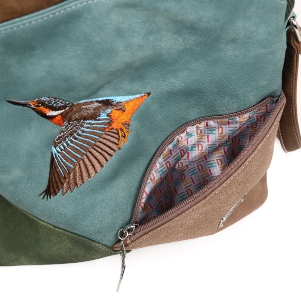 Hi Di Hi Schoudertas Whistle WH02 aqua/d.brown