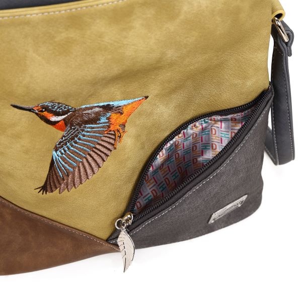 Hi Di Hi Schoudertas Whistle WH04 yellow/d.grey