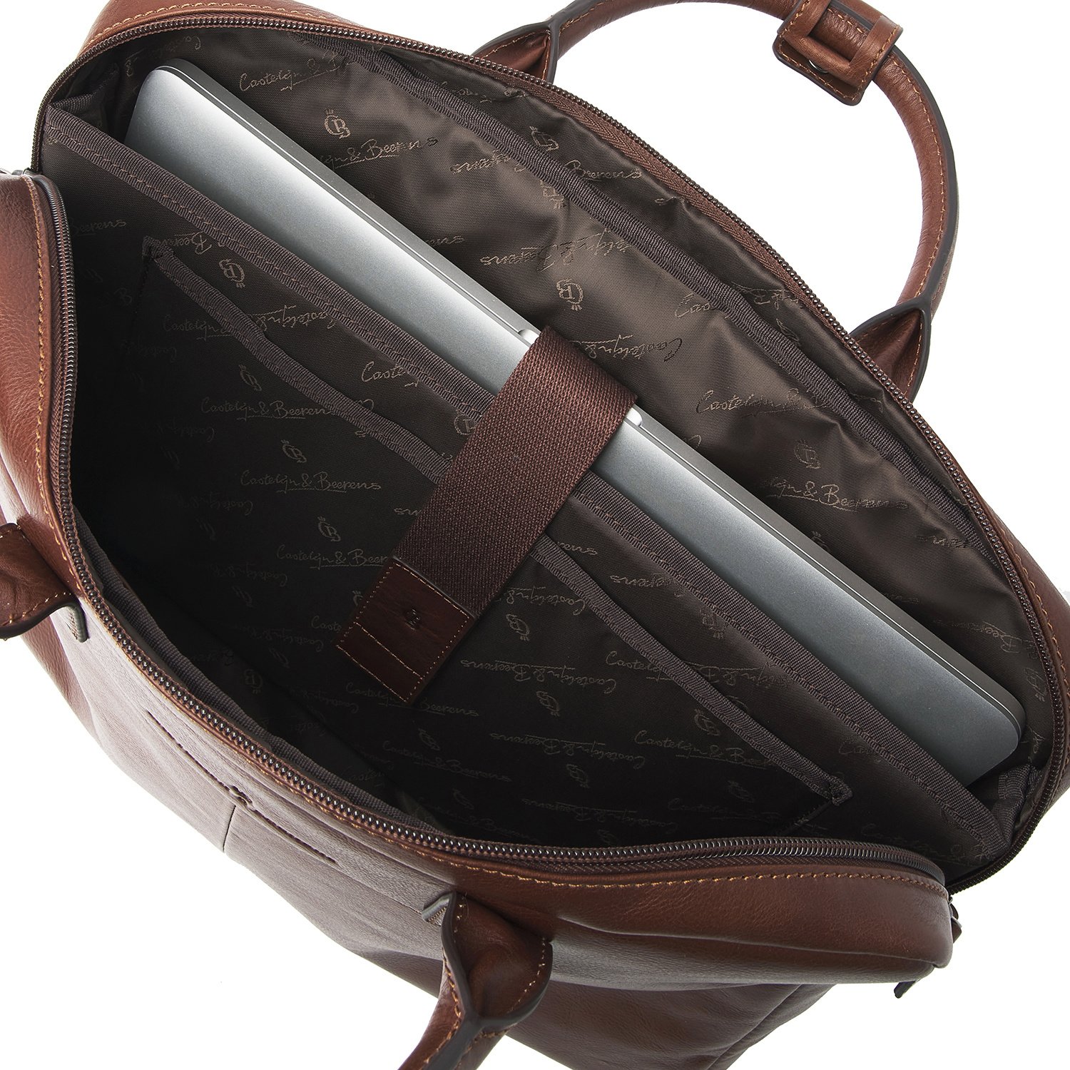 Castelijn & Beerens Laptoptas 15,6" RFID | lichtbruin. Special edition.