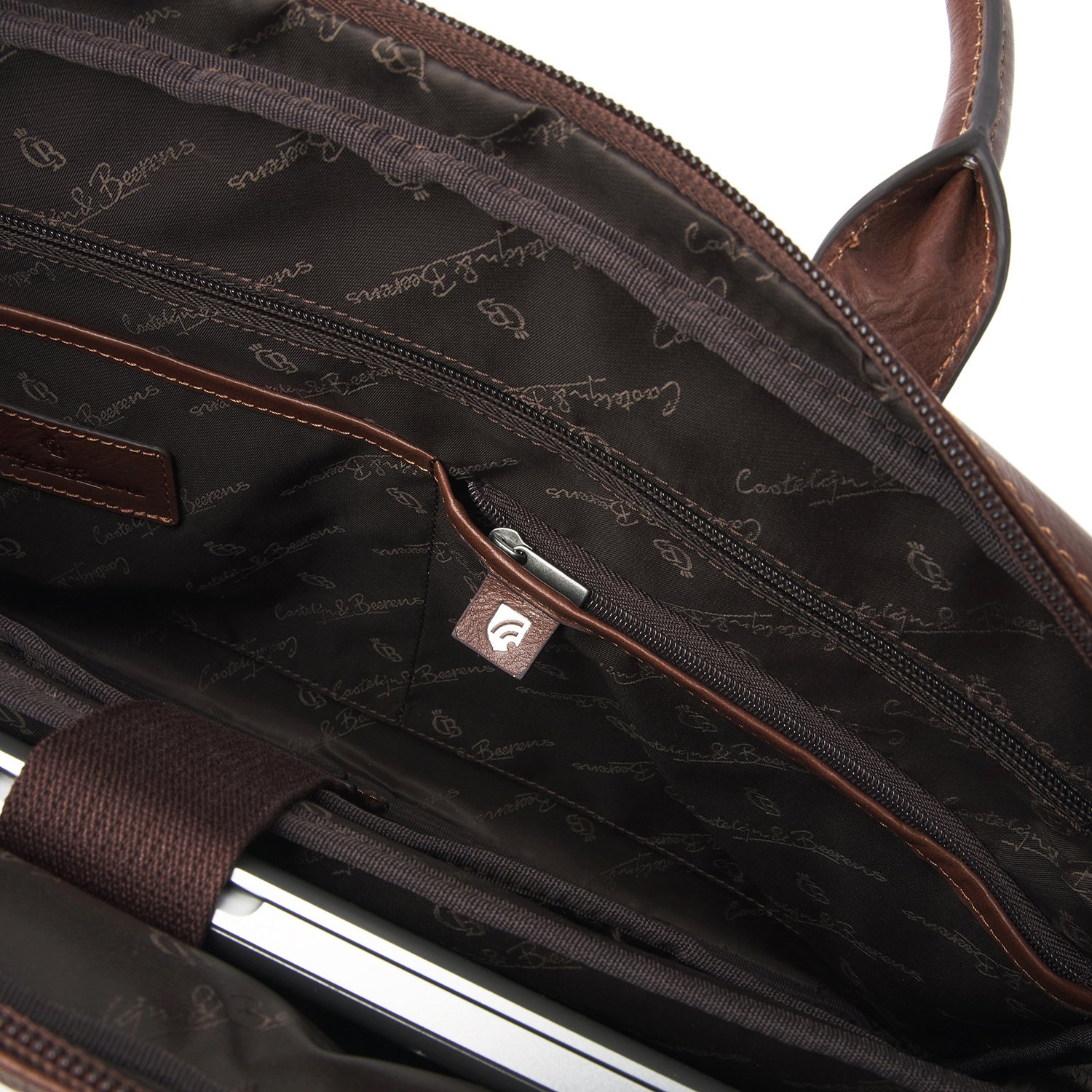 Castelijn & Beerens Laptoptas 15,6" RFID | lichtbruin. Special edition.