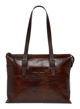 Castelijn & Beerens Dames Laptop schoudertas 15,6" RFID | cognac