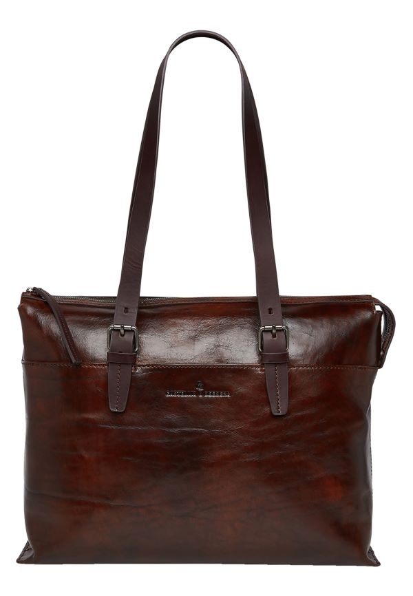 Castelijn & Beerens Dames Laptop schoudertas 15,6" RFID | cognac