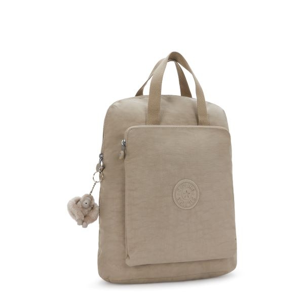 Kipling KAZUKI Middelgrote rugzak met laptopbescherming soft taupe
