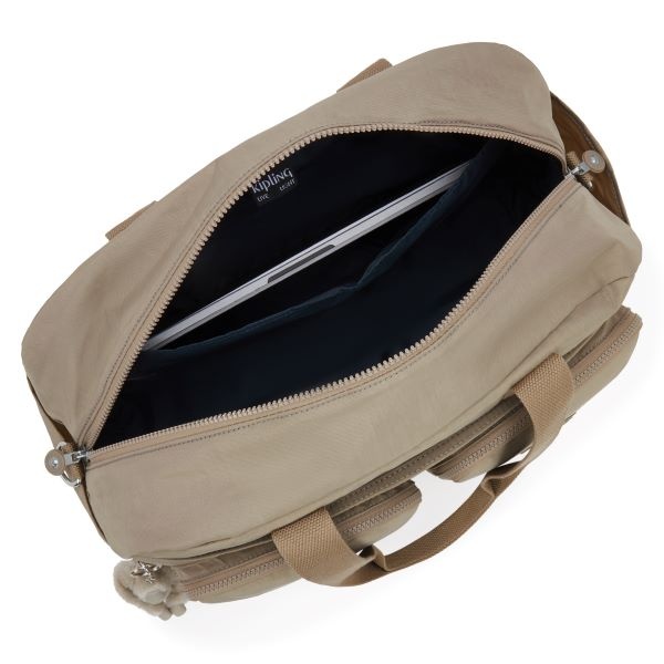 Kipling DEFEA XL Middelgrote weekendtas met laptopvak , soft taupe