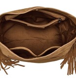 Chabo Suede Stormy Fringes Big Shoulderbag Light cognac