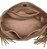 Chabo Suede Stormy Fringes Big Shoulderbag ,Sand